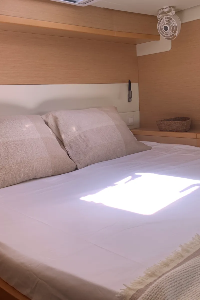 Cabin on Lagoon 52, a catamaran at Santa Eulària des Riu, Spain