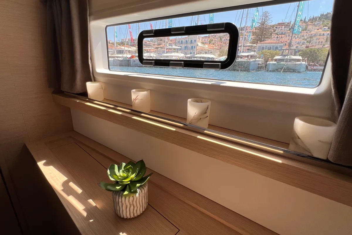 Cabin on My Precious ''E'', a Fountaine Pajot Aura 51 catamaran at Municipal Unit of Ellomenos, Greece