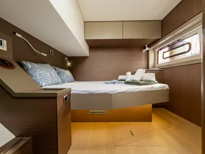 Cabin on Calypso, a Bali 4.8 catamaran at Lefkada, Greece