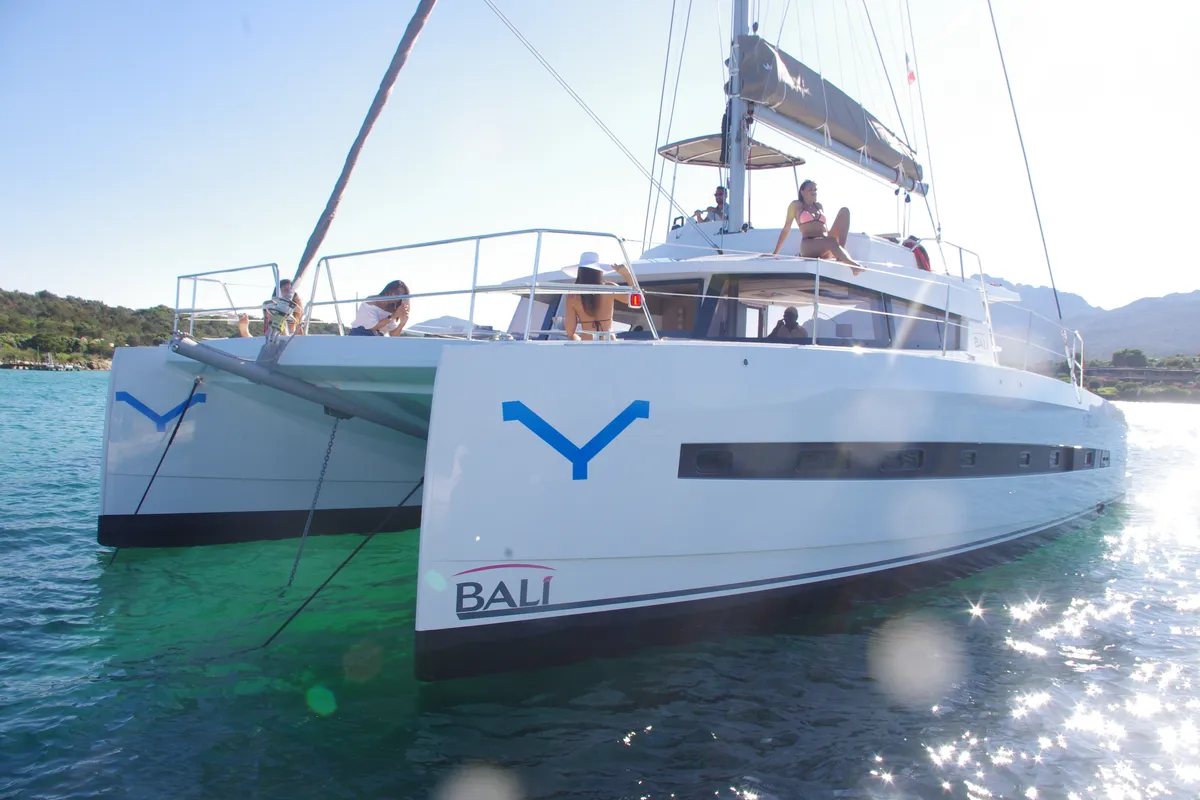 Hogwarts, a Bali 4.3 catamaran at Olbia, Italy