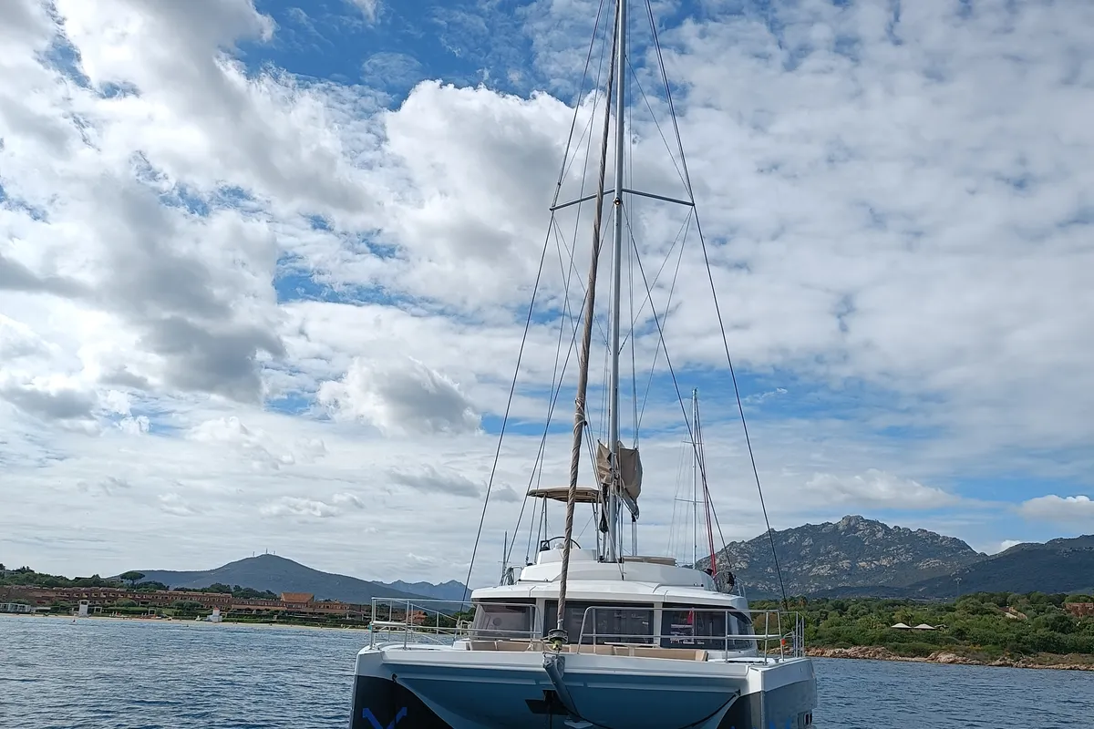 Hogwarts, a Bali 4.3 catamaran at Olbia, Italy