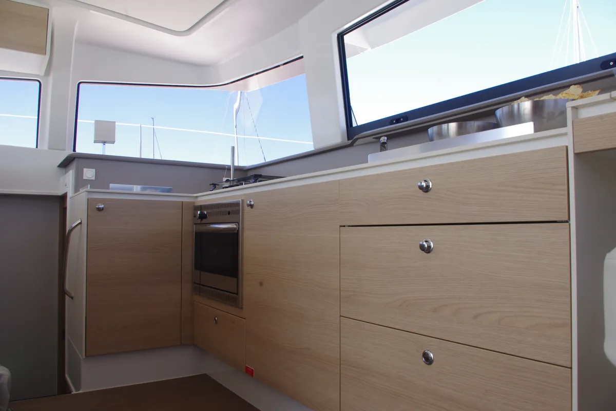 Hogwarts, a Bali 4.3 catamaran at Olbia, Italy