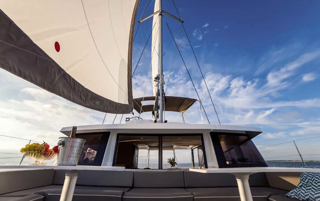 Hogwarts, a Bali 4.3 catamaran at Olbia, Italy