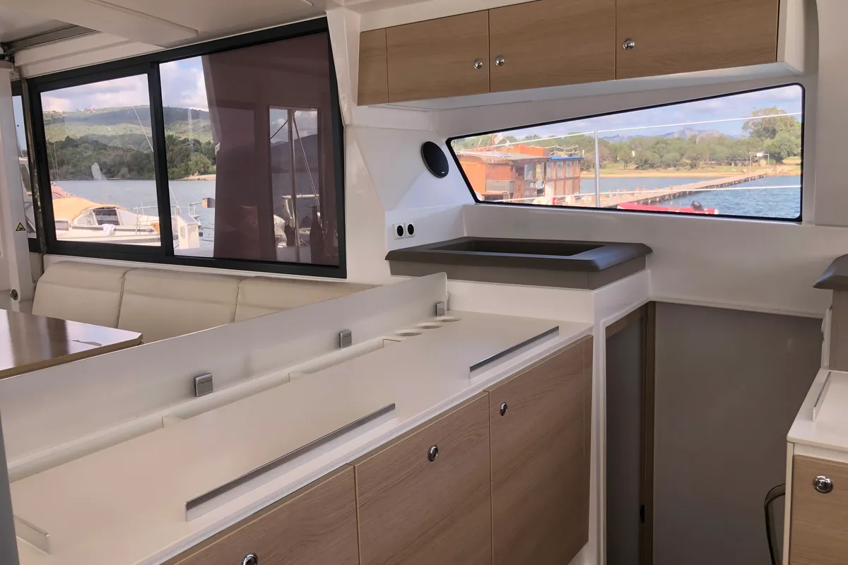 Hogwarts, a Bali 4.3 catamaran at Olbia, Italy