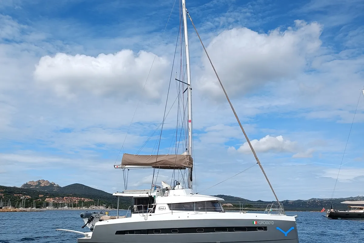 Hogwarts, a Bali 4.3 catamaran at Olbia, Italy