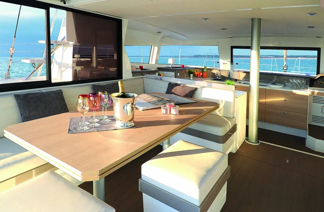 Hogwarts, a Bali 4.3 catamaran at Olbia, Italy