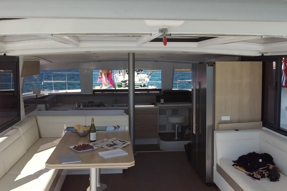 Hogwarts, a Bali 4.3 catamaran at Olbia, Italy