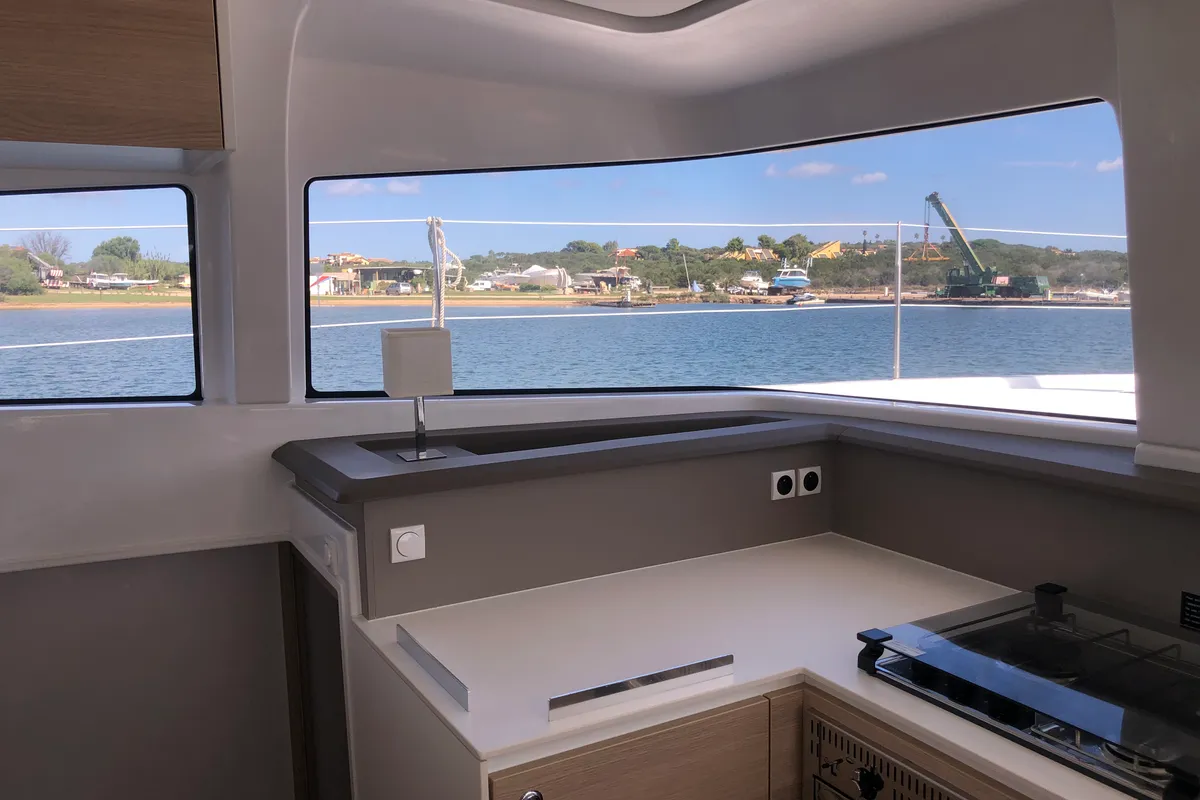 Hogwarts, a Bali 4.3 catamaran at Olbia, Italy