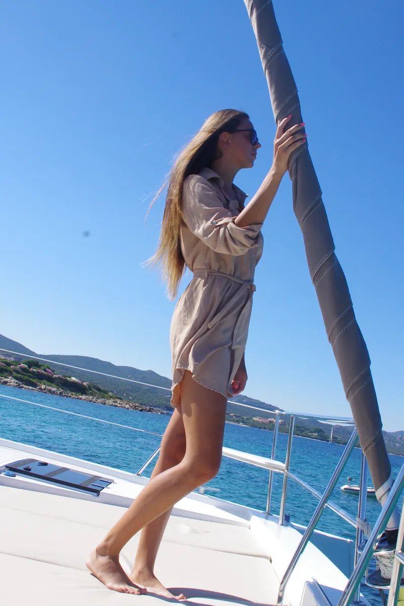 Hogwarts, a Bali 4.3 catamaran at Olbia, Italy