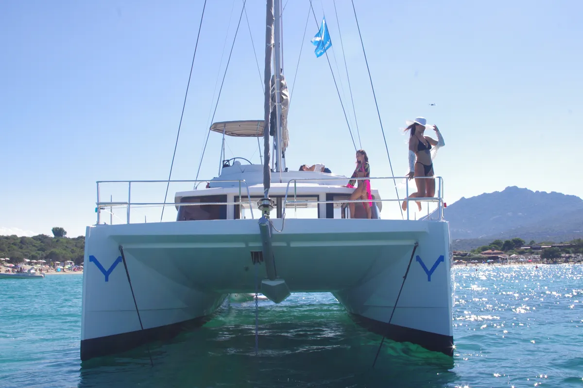 Hogwarts, a Bali 4.3 catamaran at Olbia, Italy