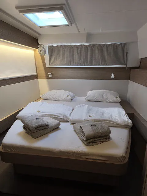 Cabin on Stela, a Lagoon 43 catamaran at Seget Donji, Croatia