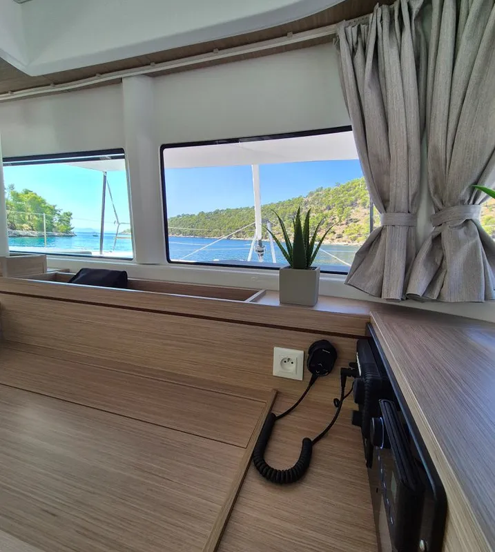 Salon of Stela, a Lagoon 43 catamaran at Seget Donji, Croatia
