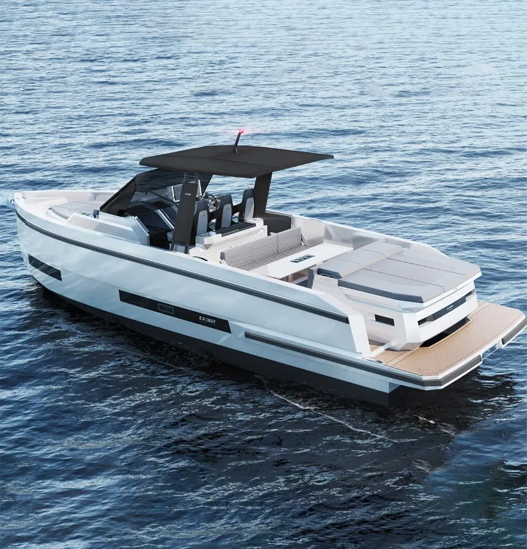 Exterior view of Katarina, a De Antonio D32 motorboat at Seget Donji, Croatia
