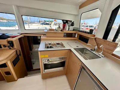 Galley of Floki, a Excess 11 catamaran at Port de Pollença, Spain