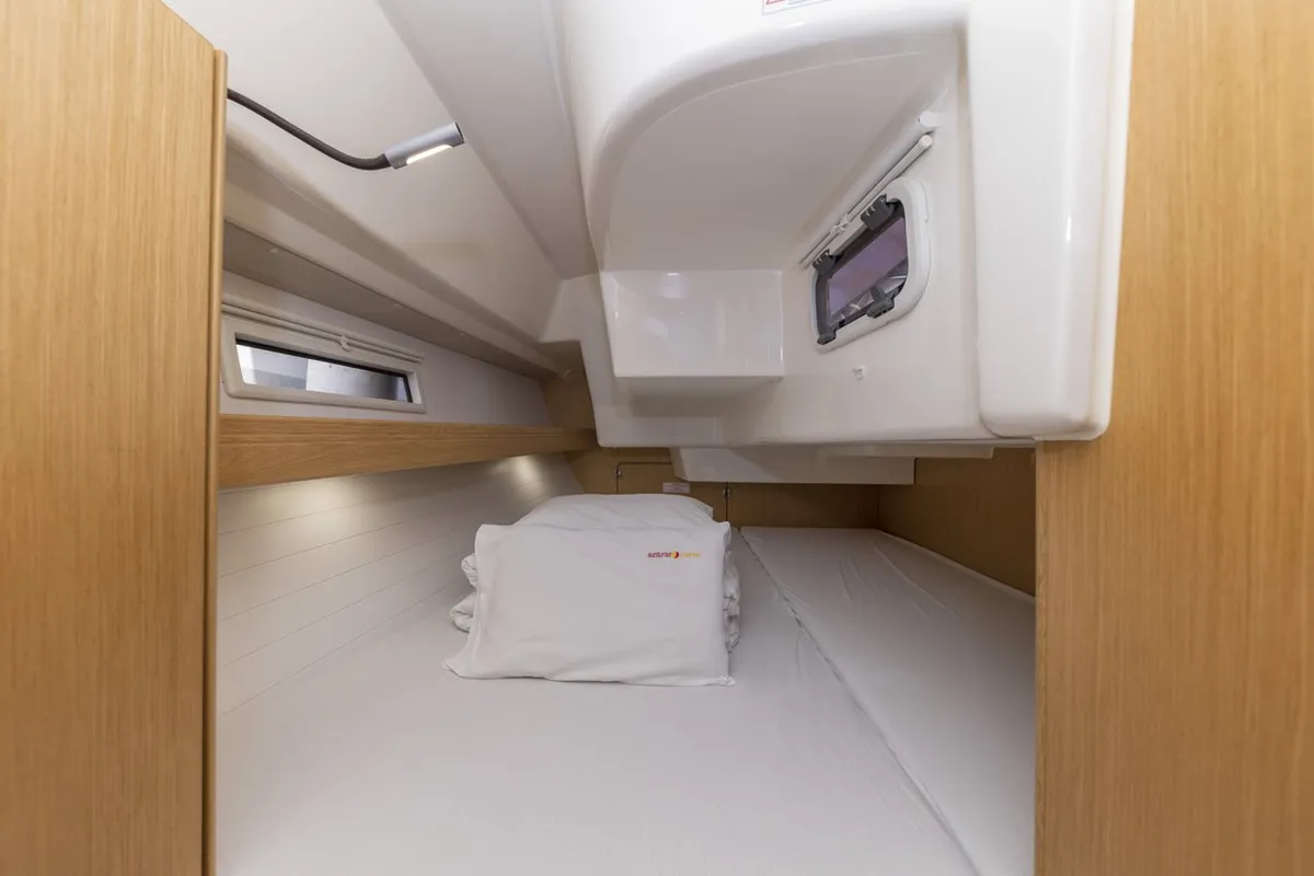 Cabin on Lena, a Bavaria Cruiser 34 Style sailboat at Zadar, Croatia