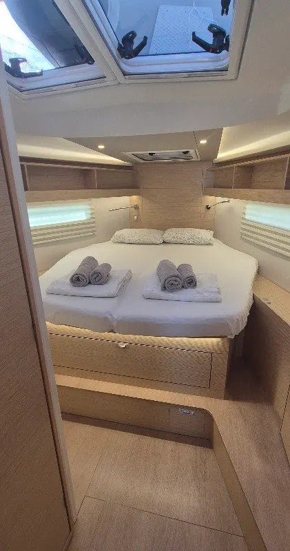 Cabin on Demirs, a Hanse 410 sailboat at Fethiye, Turkey