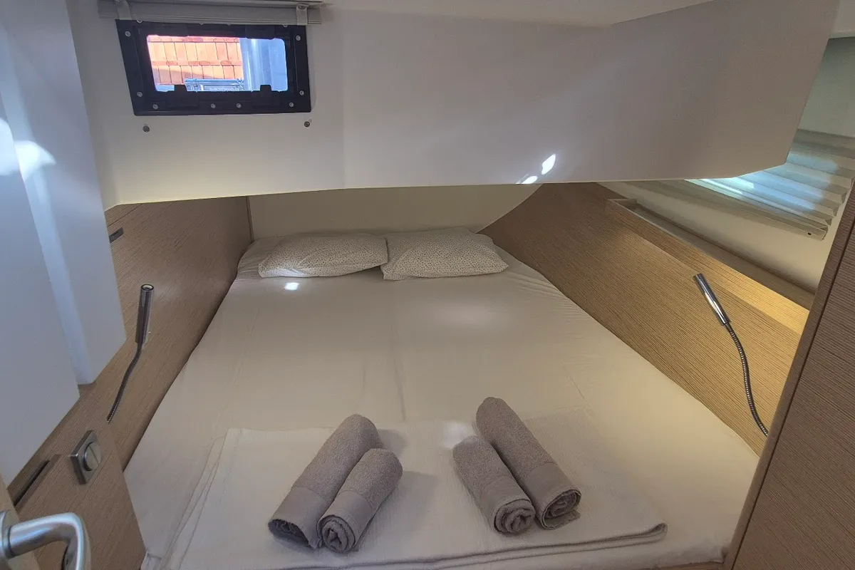 Cabin on Demirs, a Hanse 410 sailboat at Fethiye, Turkey