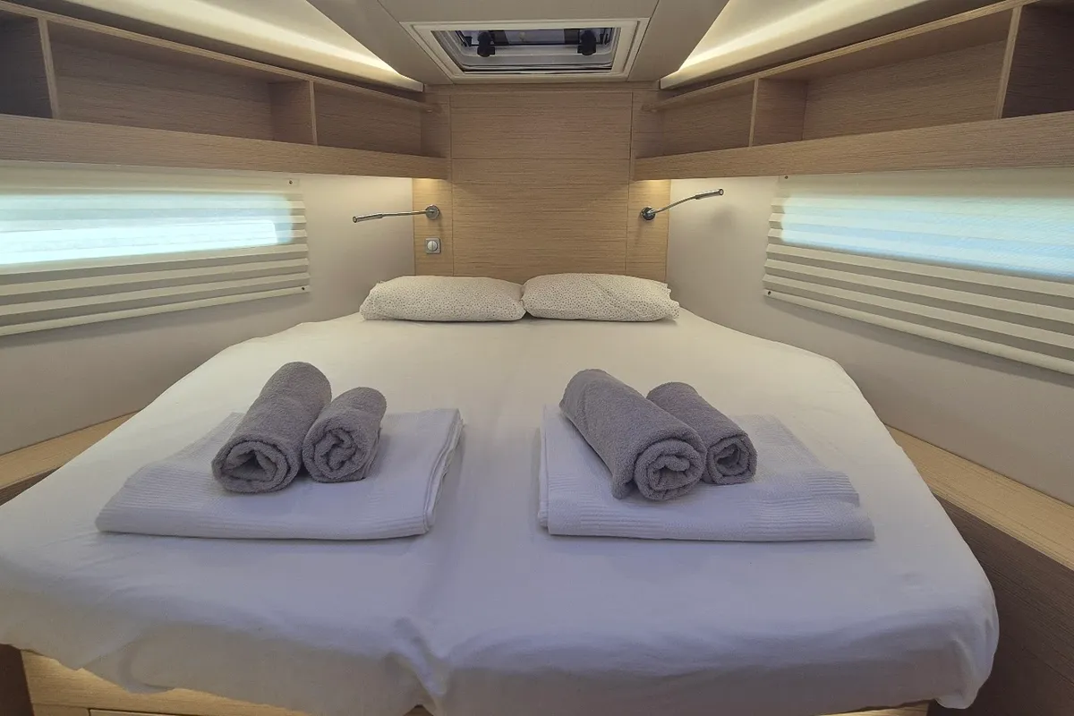 Cabin on Demirs, a Hanse 410 sailboat at Fethiye, Turkey