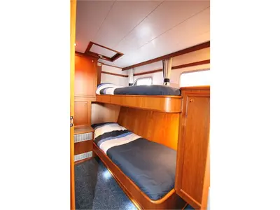 Cabin on Victoria, a De Drait Kotterjacht 12.2 GL motorboat at Woudsend, Netherlands