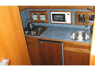 Galley of Victoria, a De Drait Kotterjacht 12.2 GL motorboat at Woudsend, Netherlands