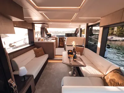 Galley of FGStar Mini, a Galeon 440 Fly (Diesel) motor yacht at Seget Donji, Croatia