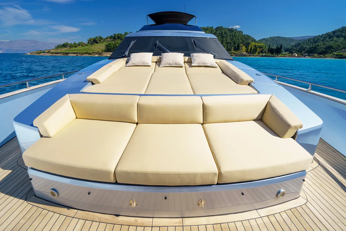 Deck of Phantom, a Gulet Motoryacht motor yacht at Split, Croatia
