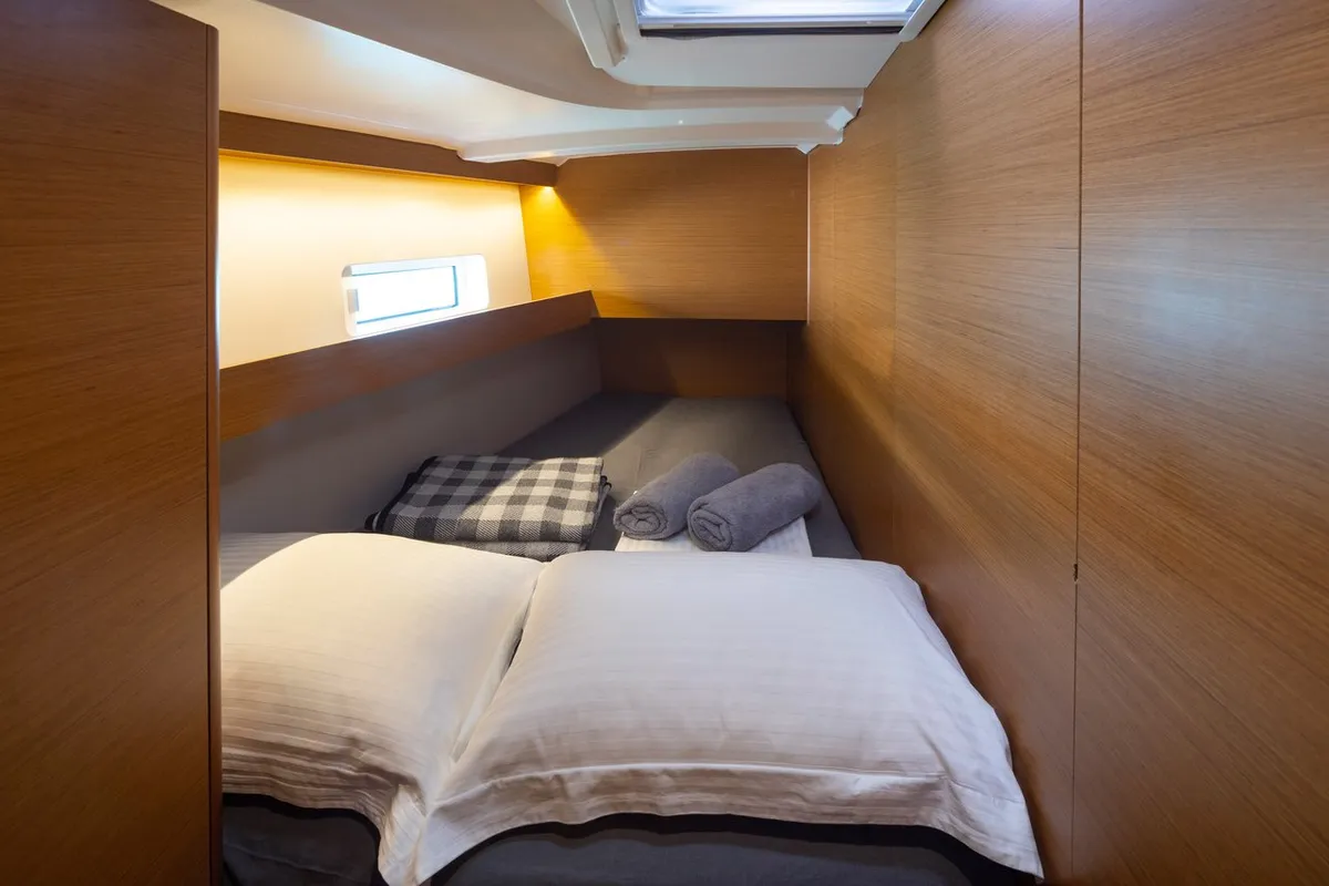 Cabin on Maria, a Jeanneau Sun Odyssey 490 sailboat at Municipal Unit of Lefkada, Greece