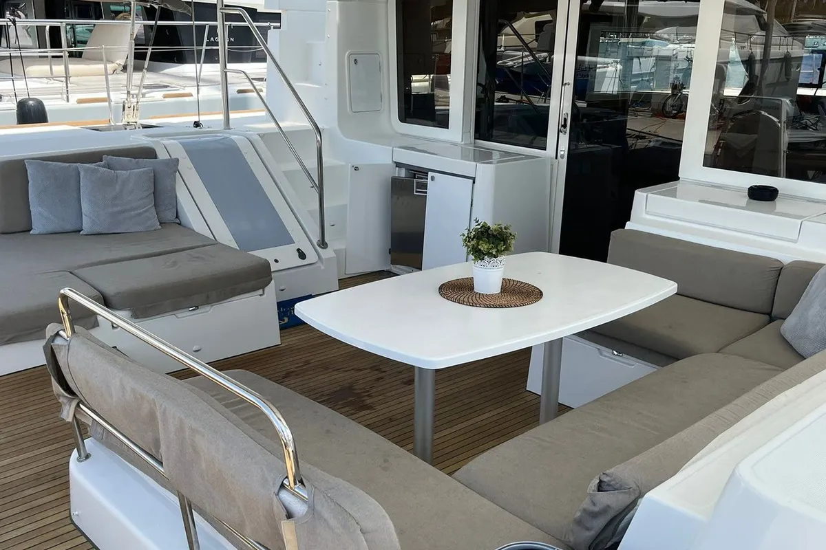 Deck of Adriatic Star, a Lagoon 52 catamaran at Split, Croatia