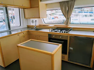 Galley of Adriatic Star, a Lagoon 52 catamaran at Split, Croatia