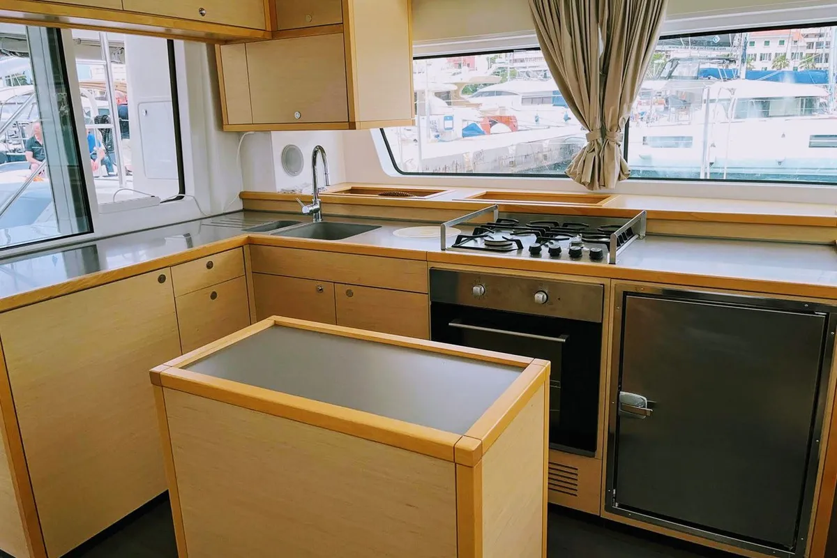 Galley of Adriatic Star, a Lagoon 52 catamaran at Split, Croatia