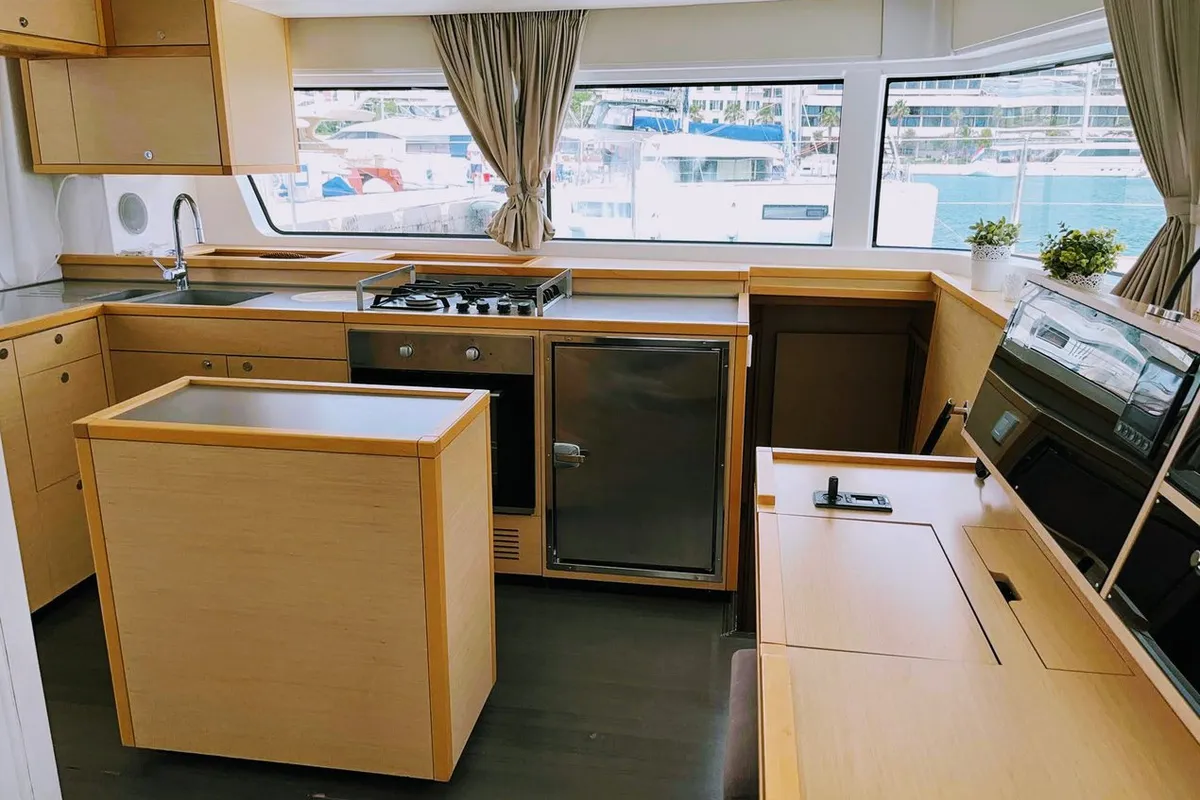 Galley of Adriatic Star, a Lagoon 52 catamaran at Split, Croatia