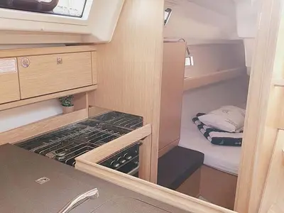 Galley of Pace, a Bavaria Cruiser 34 sailboat at Grad Pula, Croatia