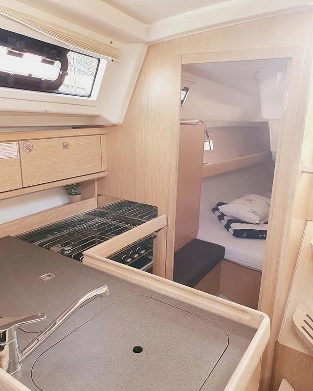 Galley of Pace, a Bavaria Cruiser 34 sailboat at Grad Pula, Croatia