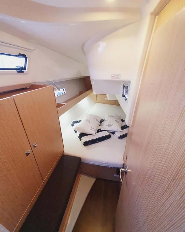 Cabin on Pace, a Bavaria Cruiser 34 sailboat at Grad Pula, Croatia