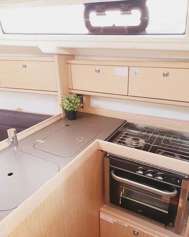 Galley of Pace, a Bavaria Cruiser 34 sailboat at Grad Pula, Croatia