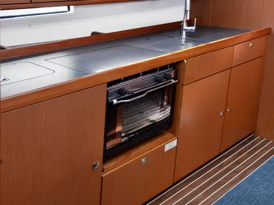 Galley of Dioni, a Bavaria Cruiser 41 sailboat at Athens, Greece