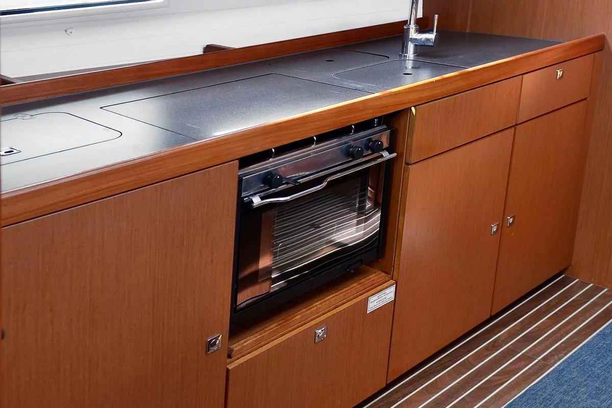 Galley of Dioni, a Bavaria Cruiser 41 sailboat at Athens, Greece