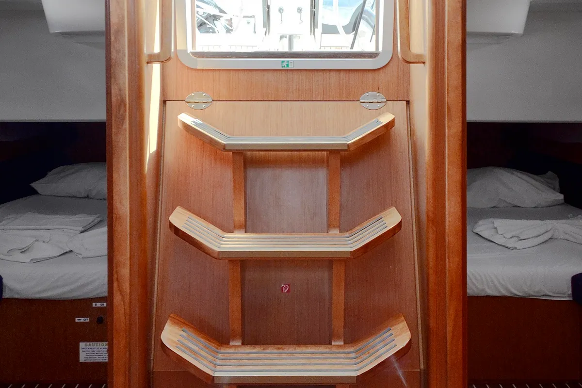 Salon of Dioni, a Bavaria Cruiser 41 sailboat at Athens, Greece