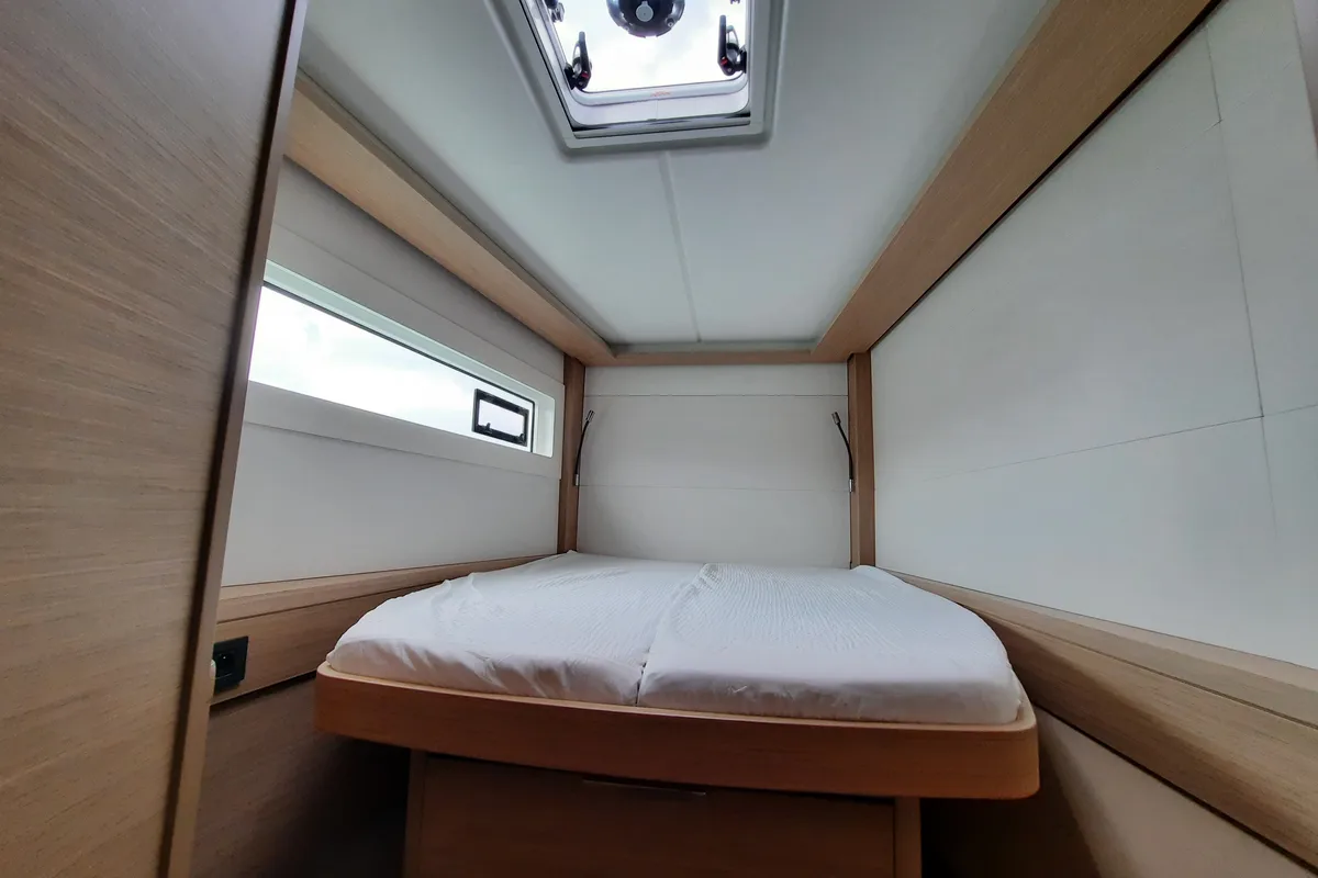 Cabin on ALBA, a Lagoon 46 catamaran at Tonnarella, Italy