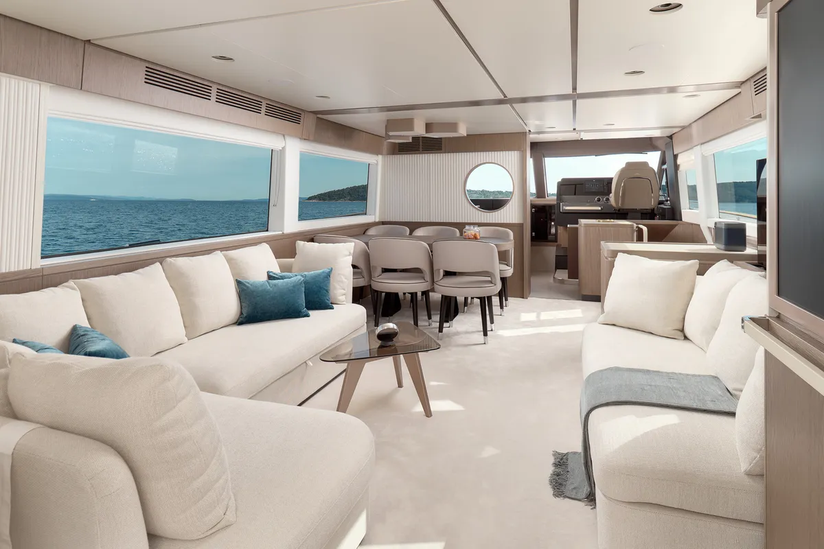 Salon of Princess M, a Azimut Magellano 66 motor yacht at Podstrana - Miljevac, Croatia