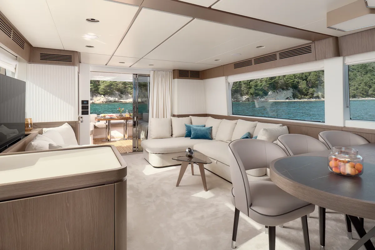Salon of Princess M, a Azimut Magellano 66 motor yacht at Podstrana - Miljevac, Croatia