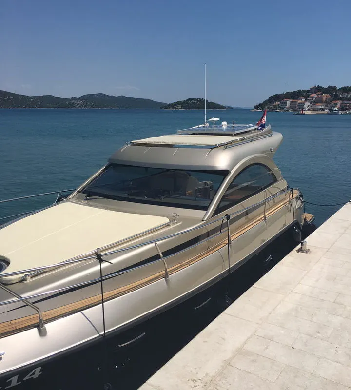 Exterior view of Laura, a Grginić jahte Mirakul 30 motorboat at Grad Biograd na Moru, Croatia