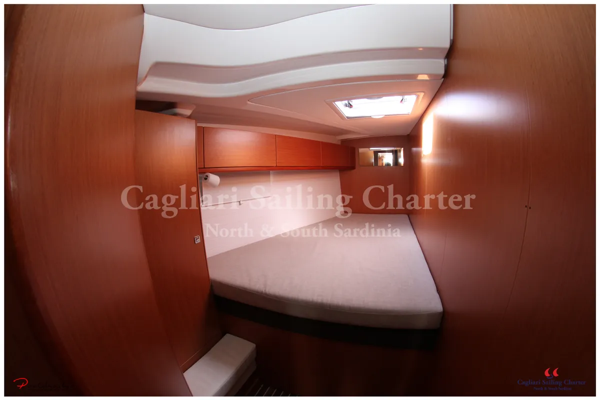 Cabin on Mediterranea, a Bavaria Cruiser 51 sailboat at Cagliari, Italy