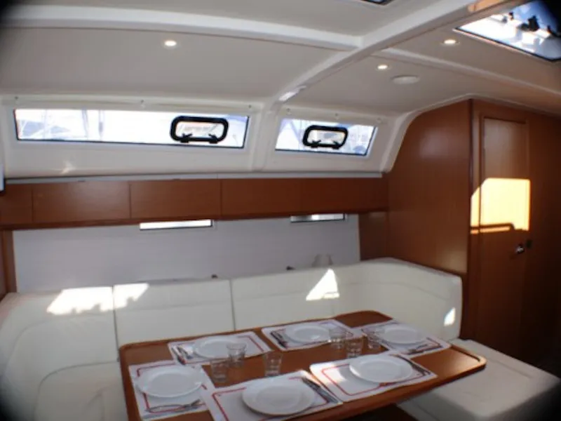 Salon of Mediterranea, a Bavaria Cruiser 51 sailboat at Cagliari, Italy