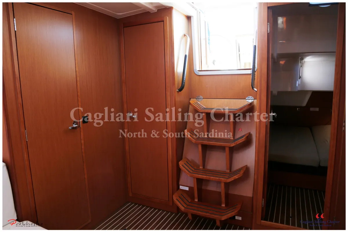Salon of Mediterranea, a Bavaria Cruiser 51 sailboat at Cagliari, Italy