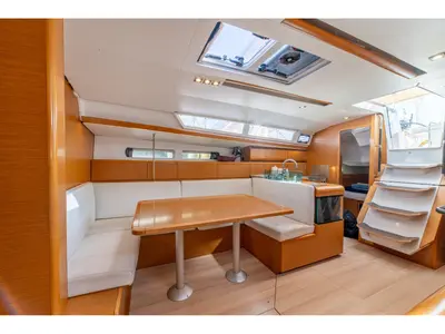 Salon of Sicily, a Jeanneau Sun Odyssey 449 sailboat at Athens, Greece