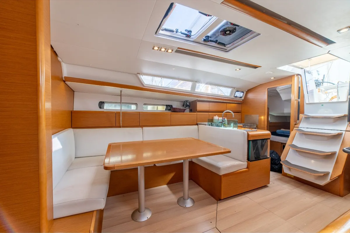 Salon of Sicily, a Jeanneau Sun Odyssey 449 sailboat at Athens, Greece