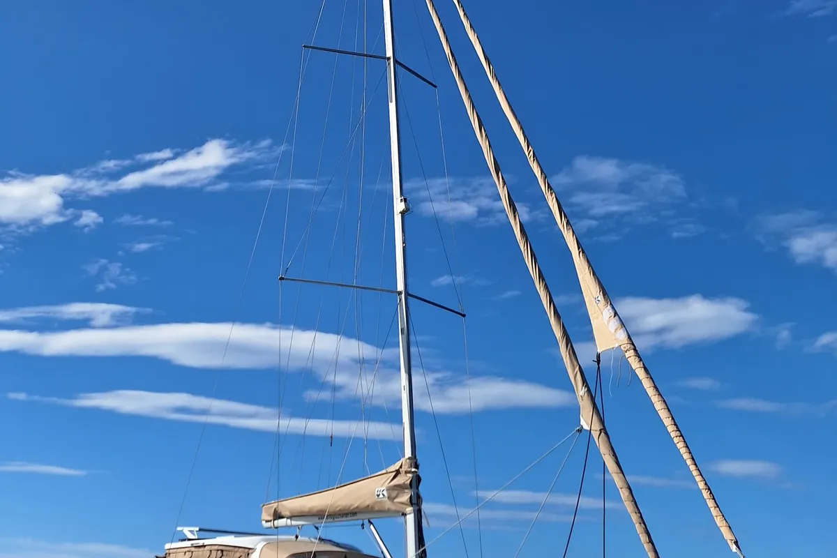 Exterior view of Lorenzo, a Beneteau Oceanis 35 sailboat at Split, Croatia