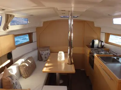 Salon of Lorenzo, a Beneteau Oceanis 35 sailboat at Split, Croatia