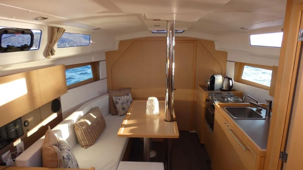 Salon of Lorenzo, a Beneteau Oceanis 35 sailboat at Split, Croatia